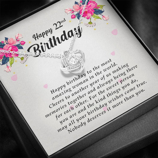 Love Knot Necklace, 22nd Birthday Gift