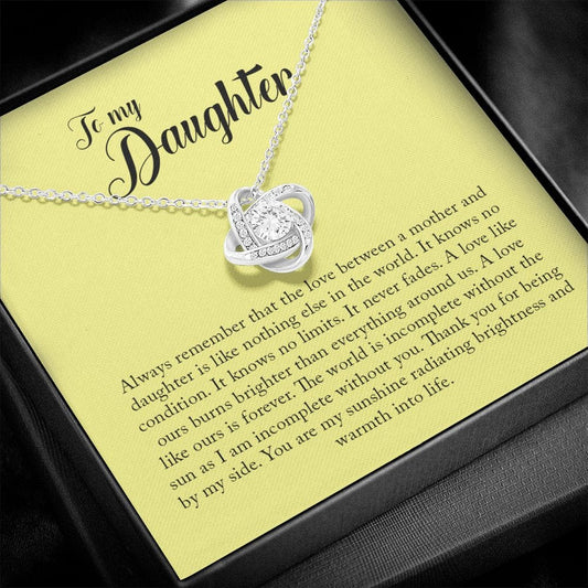 To My Daughter, Love Knot Necklace