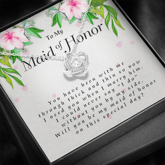 Love Knot Necklace, To My Maid of Honor