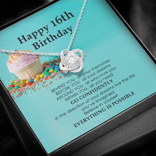 Happy 16th Birthday, Love Knot Necklace