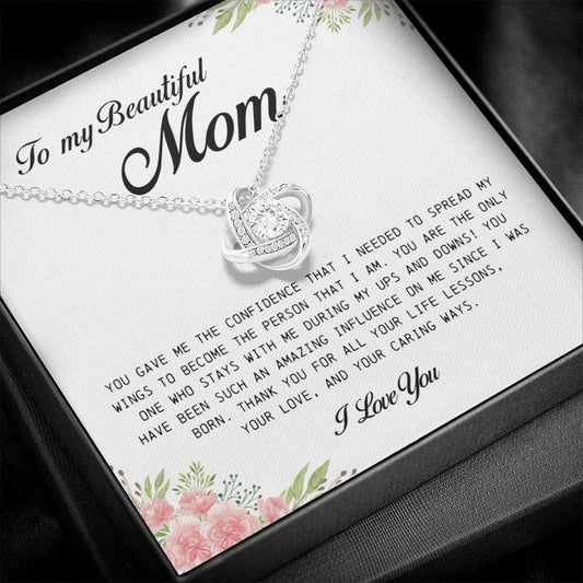 To My Beautiful Mom, Love Knot Necklace