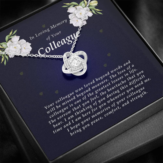Love Knot Necklace, In Loving Memory of Your Colleague