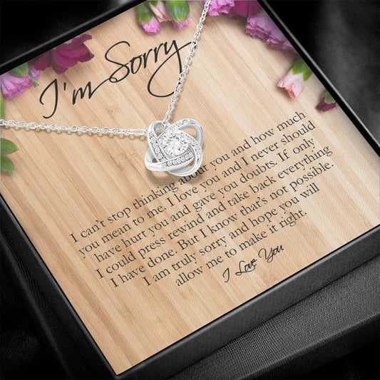 I'm Sorry Gift for Her, Love Knot Necklace