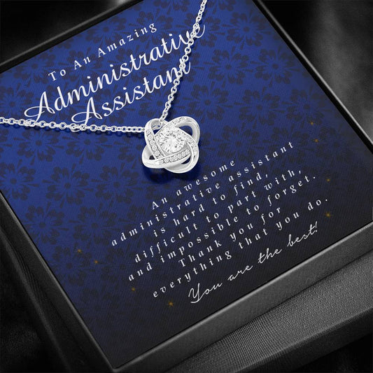 Love Knot Necklace, Administrative Assistant Gift, Thank You Gift, Appreciation Gift, Best Birthday Christmas Gift Idea