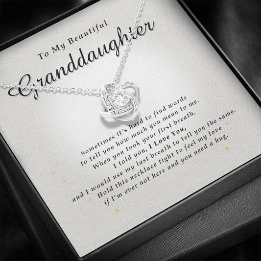 Love Knot Necklace, To My Beautiful Granddaughter, With Love From Grandma / Grandpa