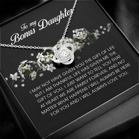 To My Bonus Daughter, Love Knot Necklace
