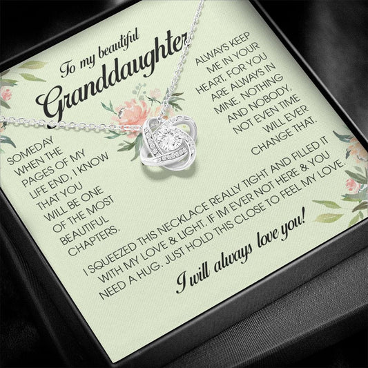 To My Beautiful Granddaughter, Love Knot Necklace
