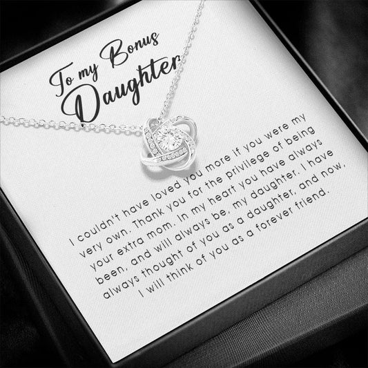 To My Bonus Daughter, Love Knot Necklace