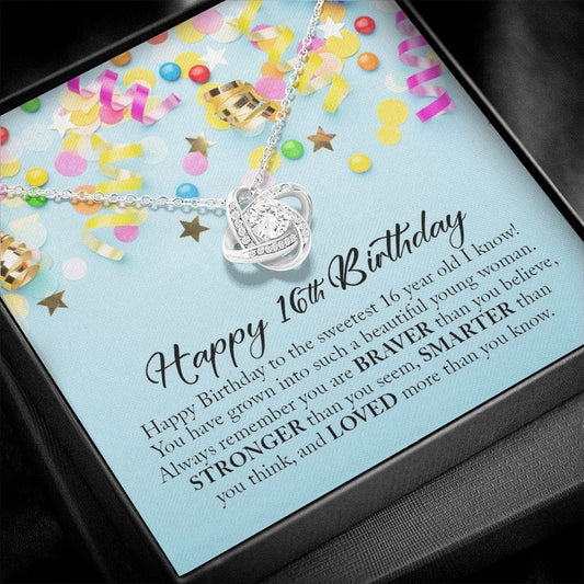 Happy 16th Birthday, Love Knot Necklace