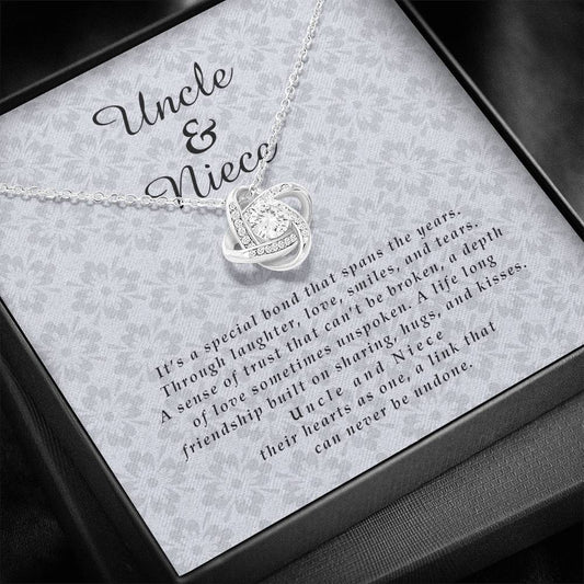 Uncle and Niece Jewelry Card, Love Knot Necklace