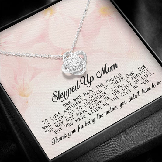 Stepped Up Mom Gift, Love Knot Necklace