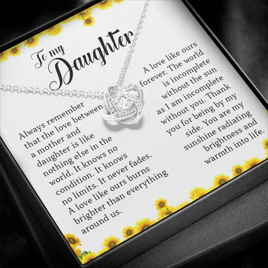 To My Daughter, Love Knot Necklace