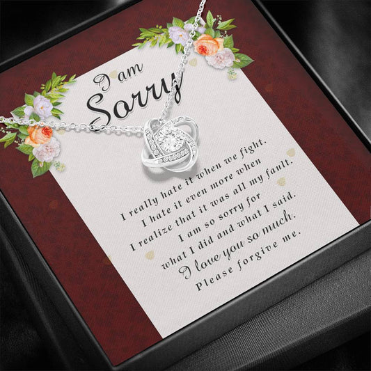 Love Knot Necklace, I'm Sorry Card, Apology Gift For Her, Forgiveness Gift, I’m Sorry Gift For Wife / Girlfriend, Gift To Say Sorry