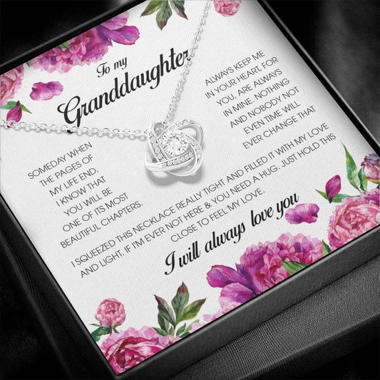 To My Granddaughter, Love Knot Necklace