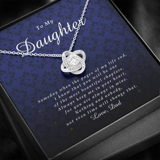 Love Knot Necklace, Gift for Daughter from Dad