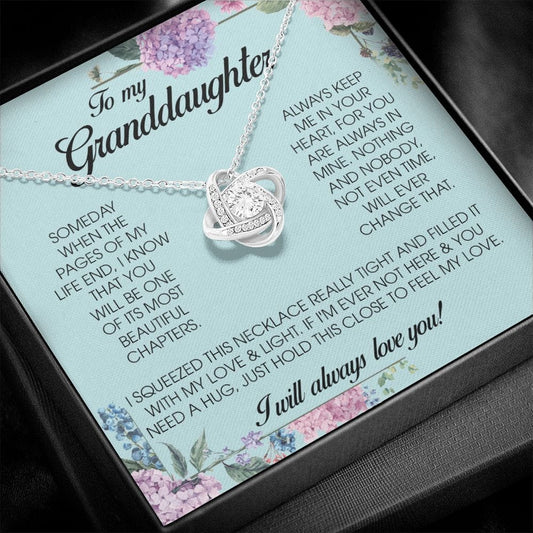 To My Granddaughter, Love Knot Necklace