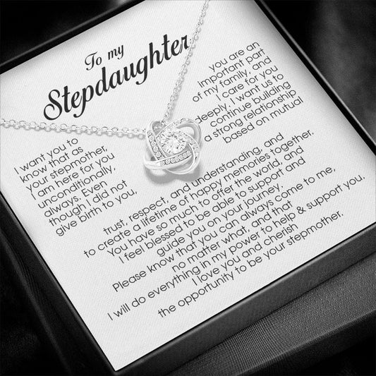 To My Stepdaughter Gift, Love Knot Necklace