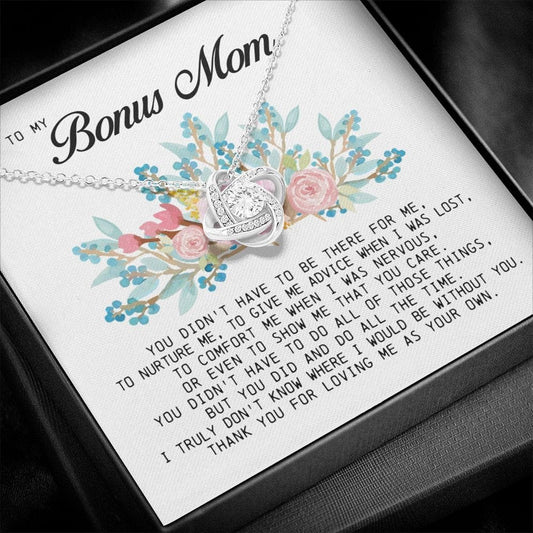 To my Bonus Mom Gift, Love Knot Necklace