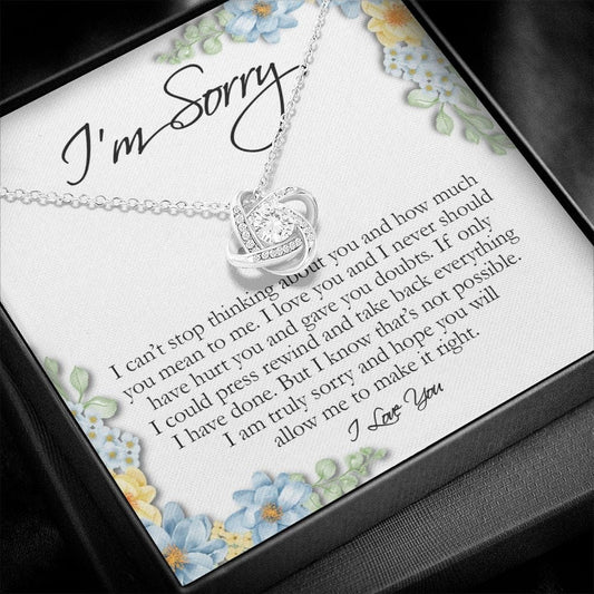 I'm Sorry Gift for Her, Love Knot Necklace