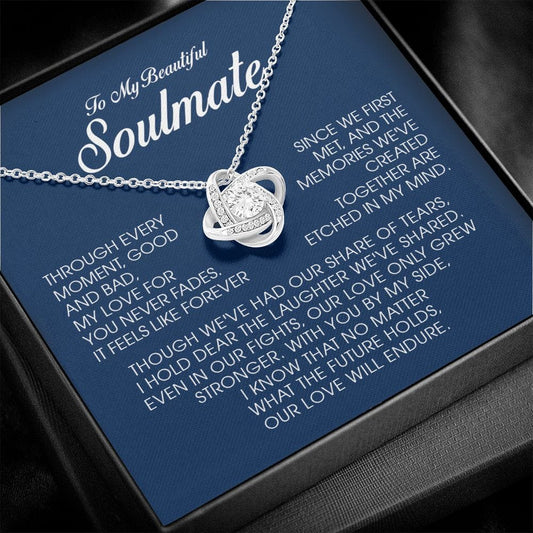 To My Beautiful Soulmate, Love Knot Necklace