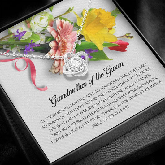Grandmother of the Groom Gift, Love Knot Necklace
