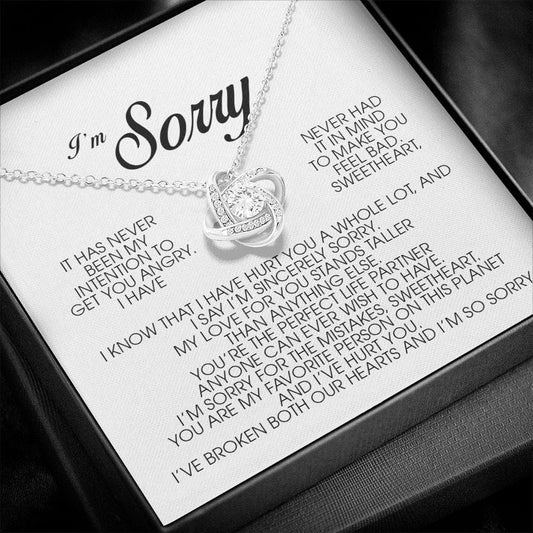 I'm Sorry Gift For Her, Love Knot Necklace