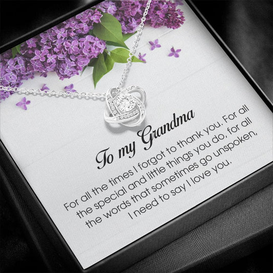 To My Grandma, Love Knot Necklace