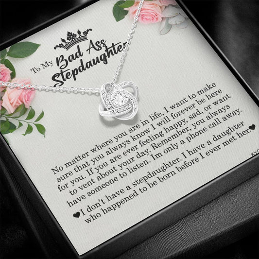 To My Badass Stepdaughter, Love Knot Necklace