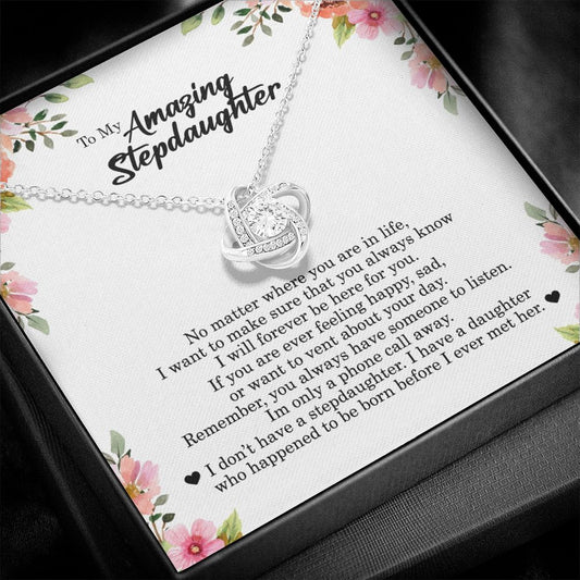 To My Amazing Stepdaughter, Love Knot Necklace