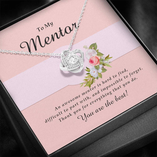 Love Knot Necklace, Mentor Jewelry Card