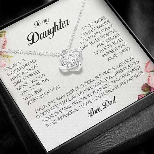 To My Daughter, Love Knot Necklace