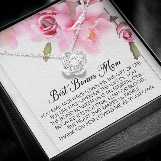 To my Best Bonus Mom Gift, Love Knot Necklace