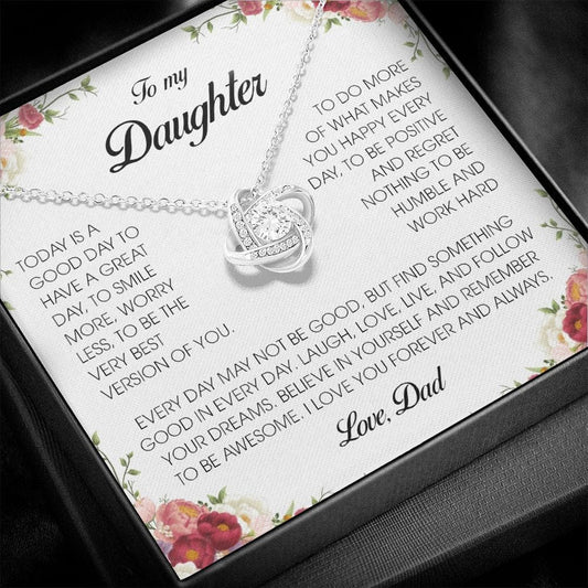 To My Daughter, Love Knot Necklace