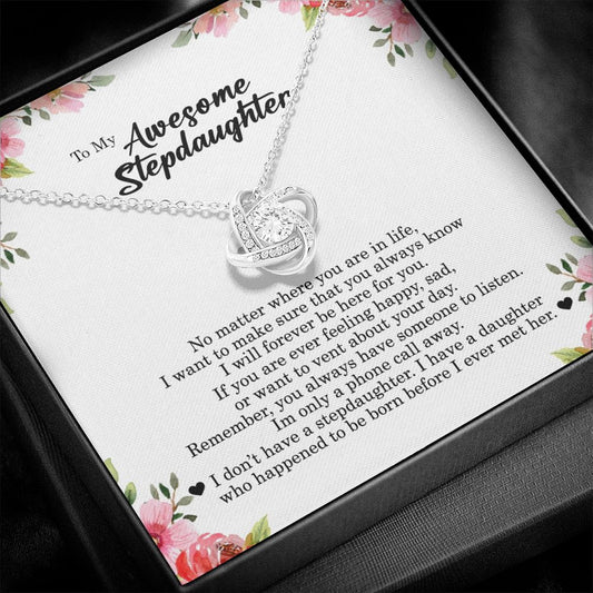 To My Awesome Stepdaughter, Love Knot Necklace