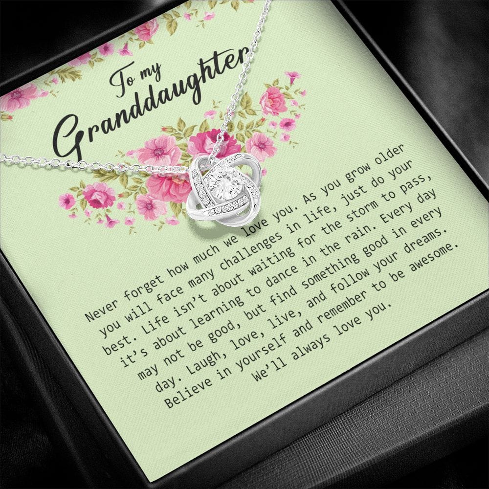 To My Granddaughter, Love Knot Necklace