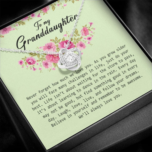 To My Granddaughter, Love Knot Necklace