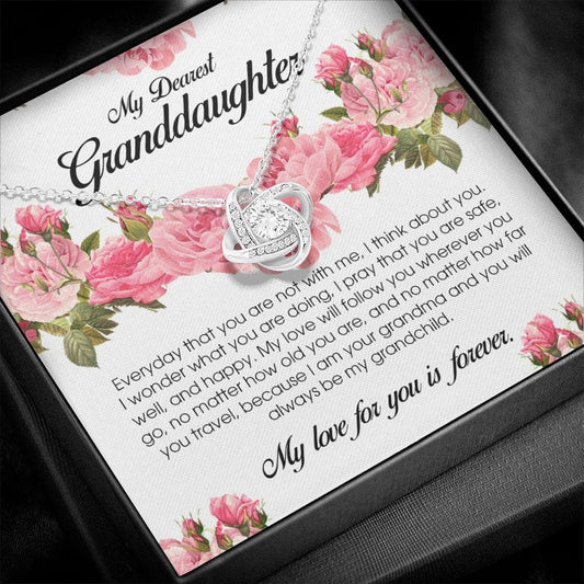 To My Dearest Granddaughter, Love Knot Necklace