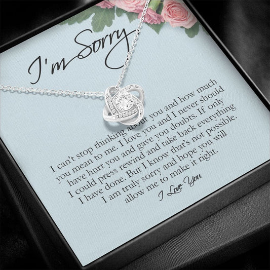 I'm Sorry Gift for Her, Love Knot Necklace