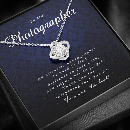 Love Knot Necklace, Appreciation Gift for Photographer