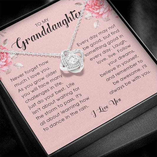 To My Granddaughter, Love Knot Necklace