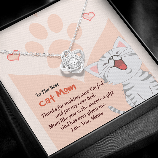 Love Knot Necklace, Gift For Cat Mom, Cat Lover Gift, Cat Lady Gift, Cat Owner Gift, Best Christmas Gift Idea