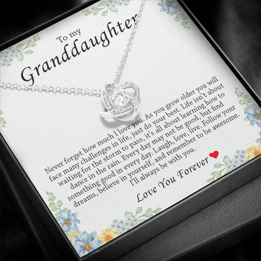 To My Granddaughter, Love Knot Necklace