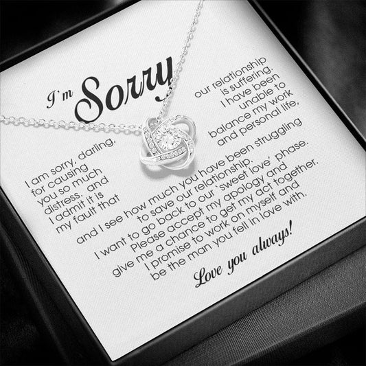 I'm Sorry Gift, Love Knot Necklace