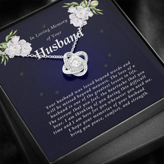 Love Knot Necklace, In Loving Memory of Your Husband