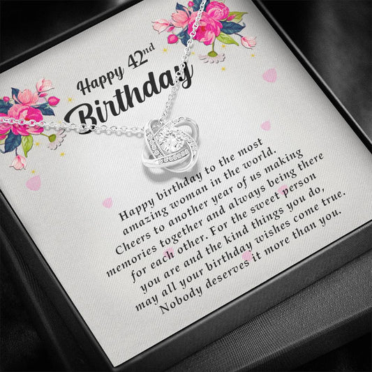 Love Knot Necklace, 42nd Birthday Gift