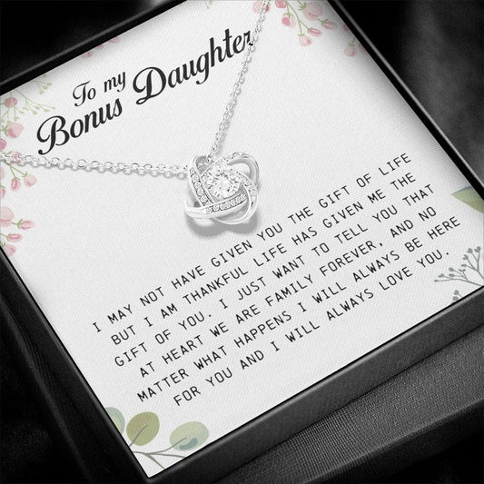 To My Bonus Daughter, Love Knot Necklace