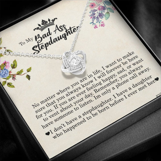 To My Badass Stepdaughter, Love Knot Necklace