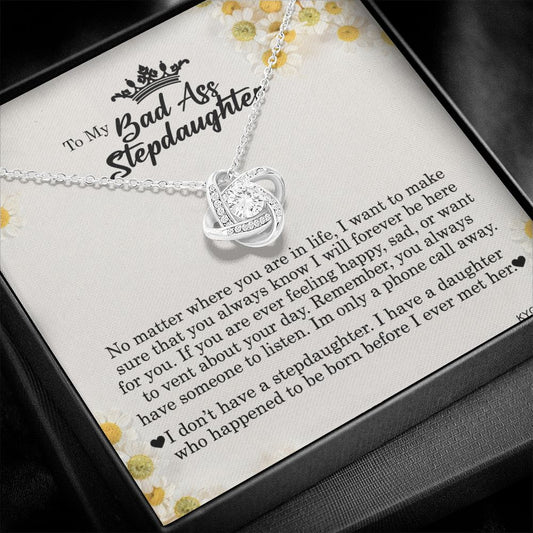 To My Badass Stepdaughter, Love Knot Necklace