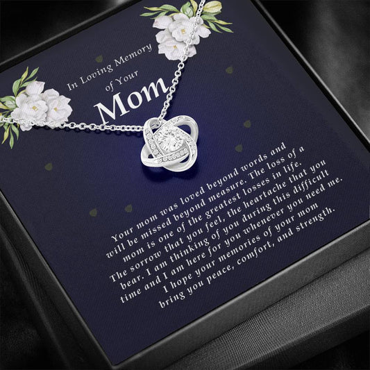 Love Knot Necklace, In Loving Memory of Your Mom