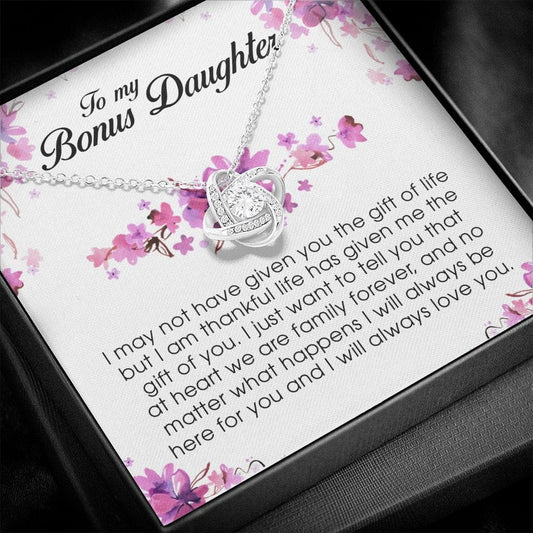 To My Bonus Daughter, Love Knot Necklace